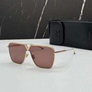 NEW VALENTINO SUNGLASSES GOLD WOMEN VALENTINO V-GOLD SHIELD VLS-137B